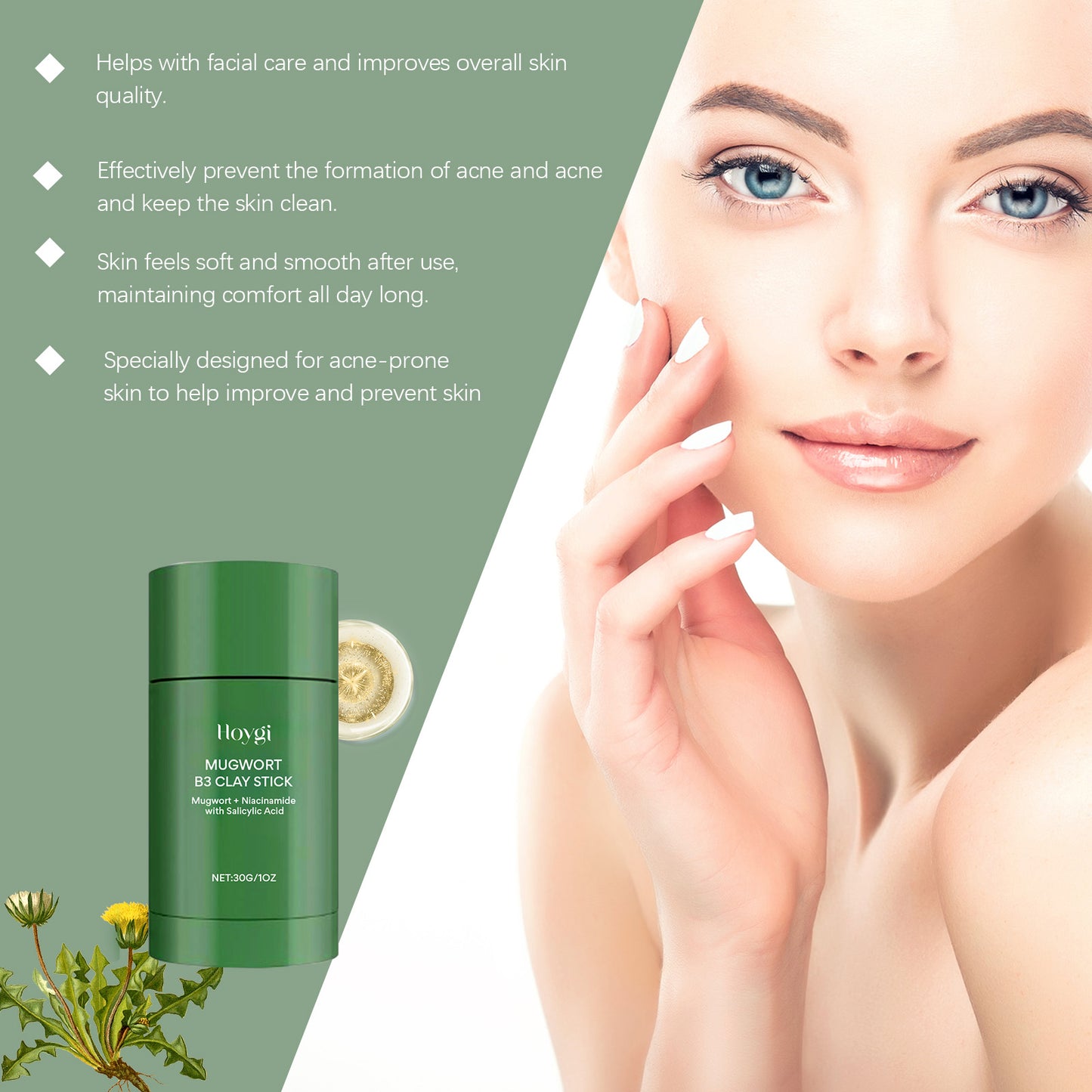 Mugwort Mud Mask Stick - Deep Pore Cleansing & Brightening Facial Treatment