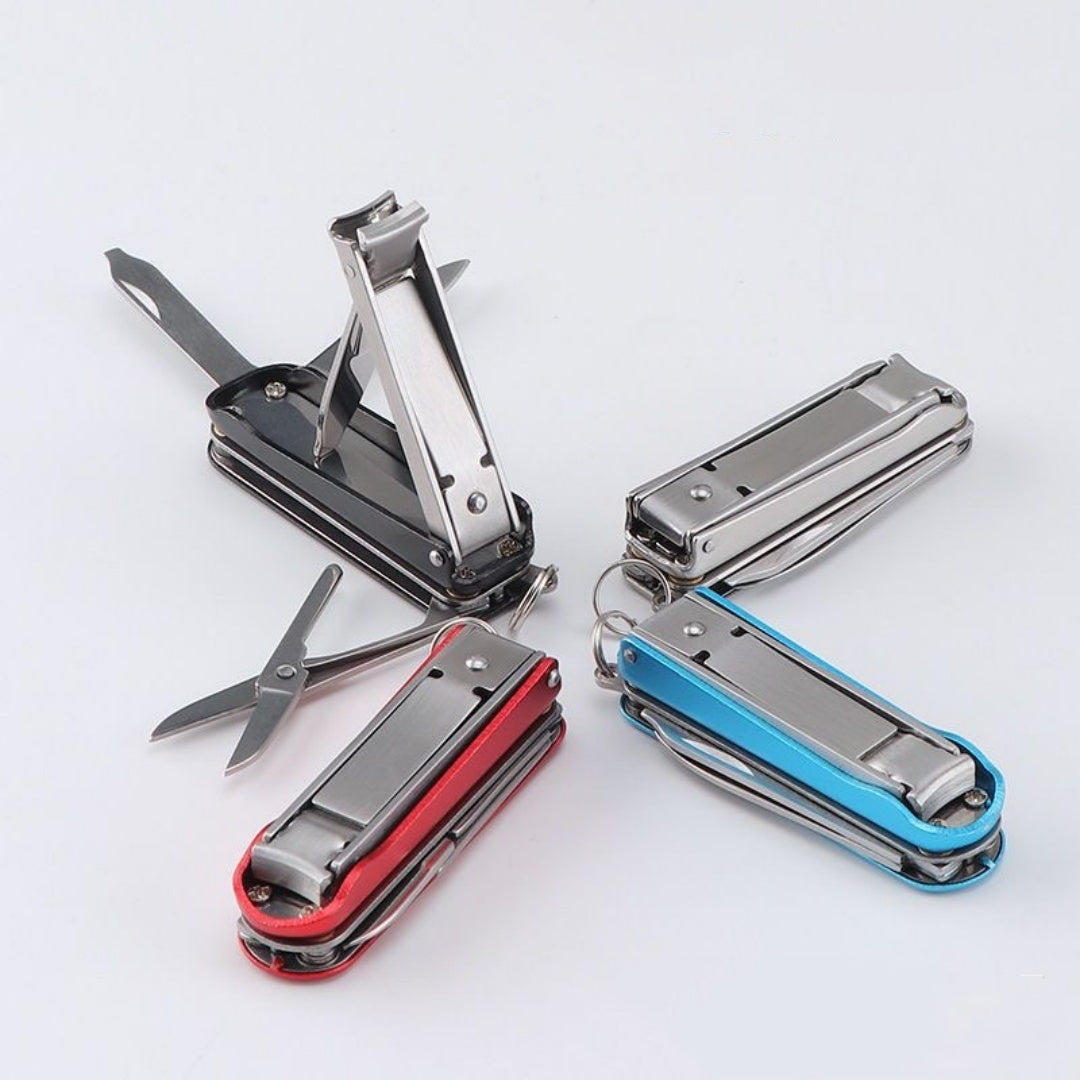 Multifunctional Foldable Nail Clippers Keychain Set - Portable 3-in-1