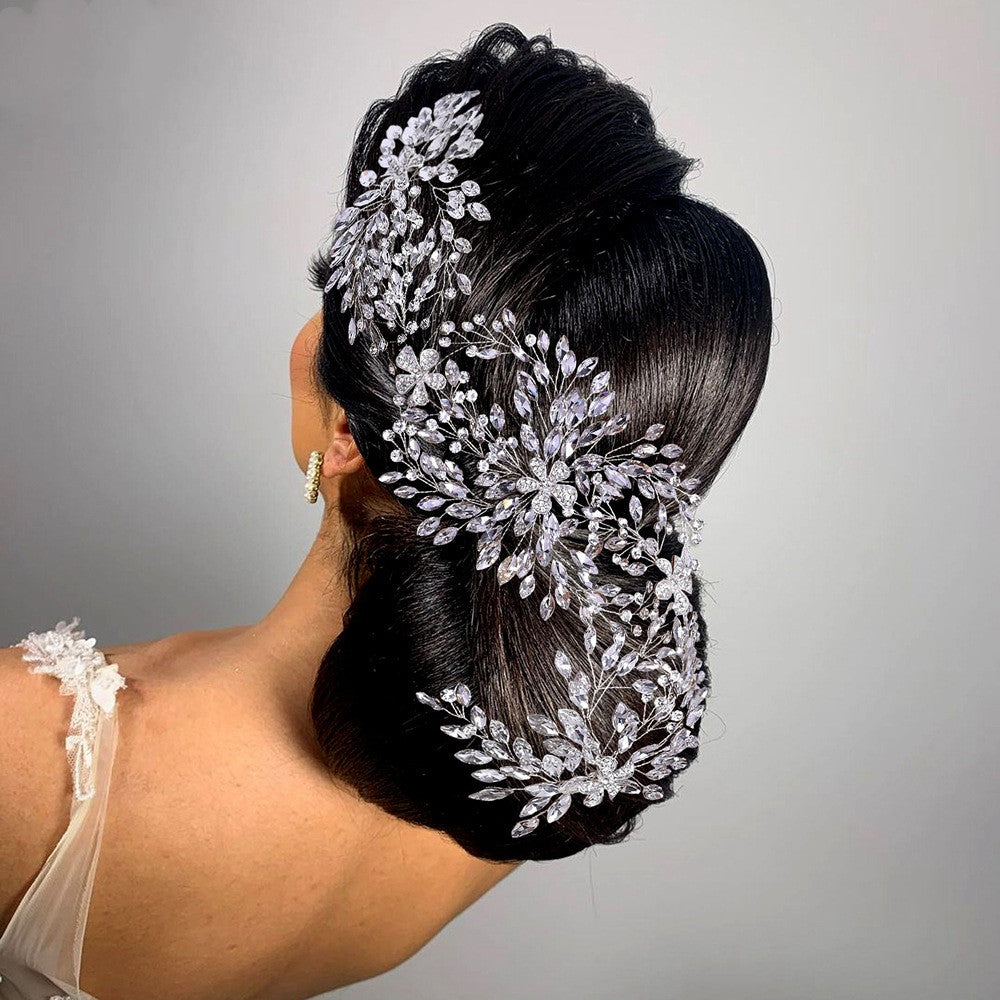 Bridal Wedding Rhinestone Flower Headband - Elegant Hair Accessory for Women