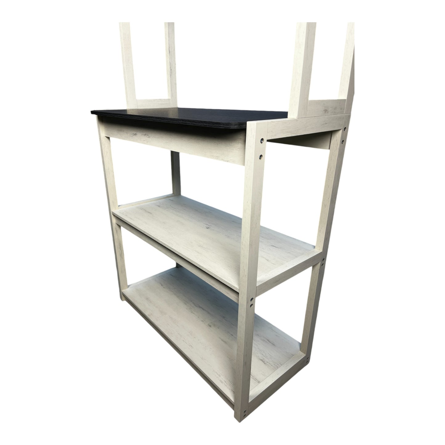 5-Tier Kitchen Packer Rack - White & Black Shelving Unit