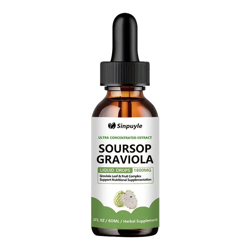 Soursop Graviola Liquid Drops - 1800mg Ultra Concentrated Herbal Supplement