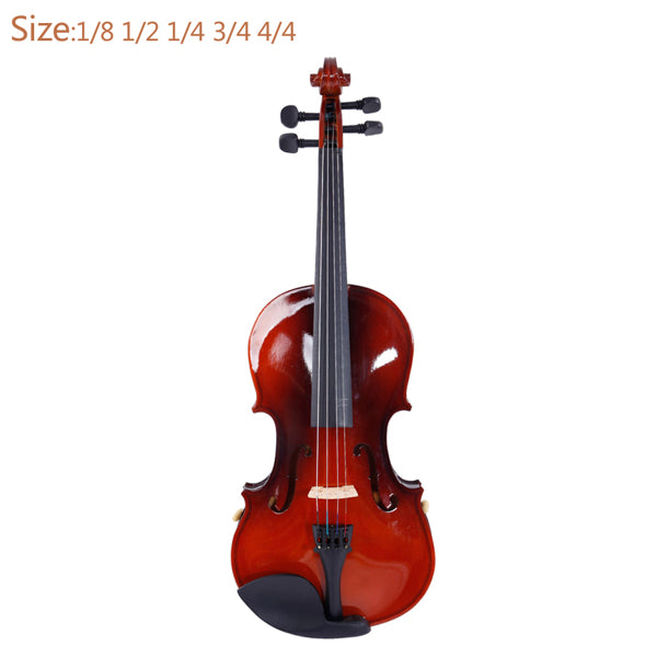 Natural Solid Wood Violin Set with Case, Bow & Rosin