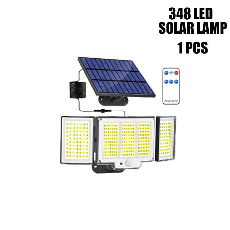 Outdoor Solar Motion Lights 348 LED Waterproof Security Floodlights with Remote