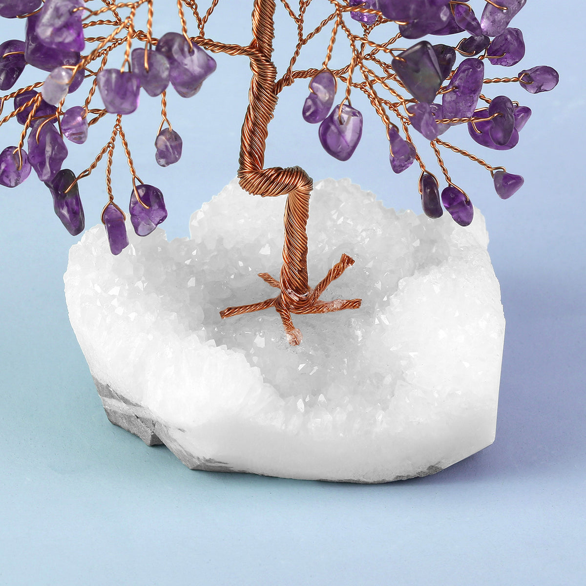 Crystal Tree Ornament with Gravel Base - Small Decorative Winding Tree for Home & Garden