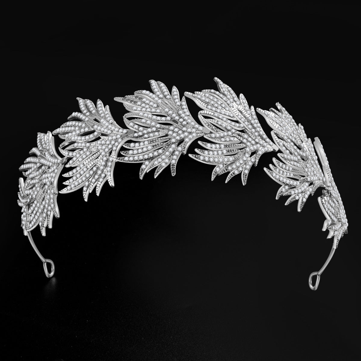 Palace Wedding Crown Headpiece - White Crystal