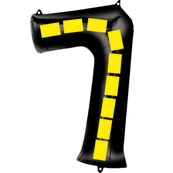 Oversized Number Balloon Set 40 Inch Black Yellow Dotted Party Decor