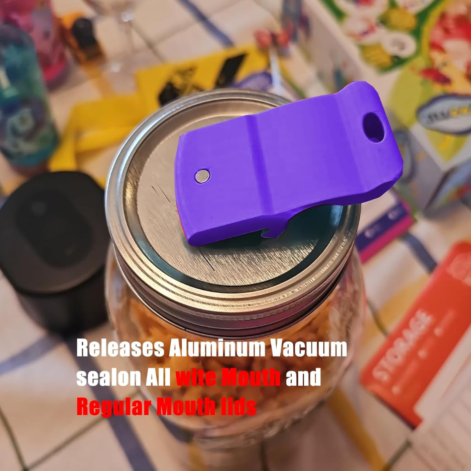 Mason Jar Opener Tool with Magnetic Lid Lifter - Purple