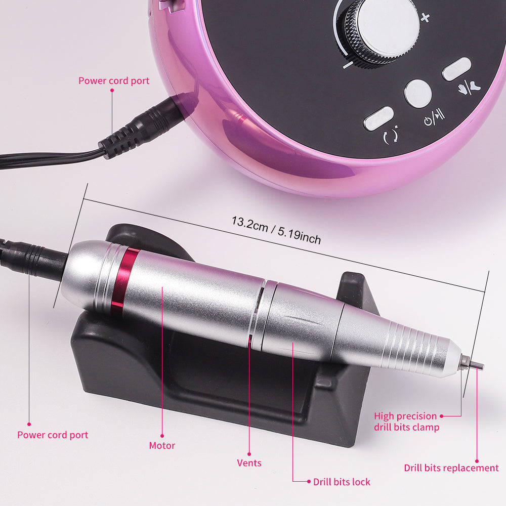 45000RPM Professional Electric Nail Drill - Portable Manicure Sander Set