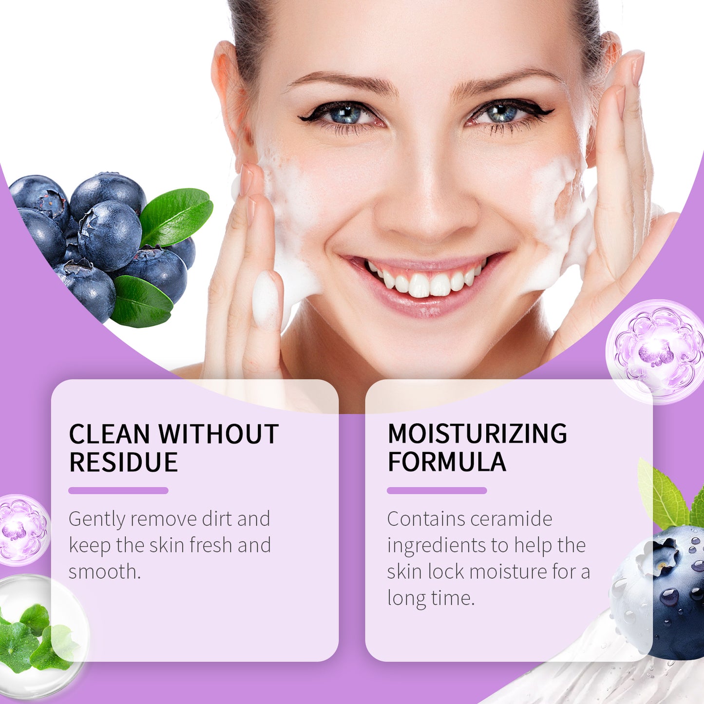 Blueberry Ceramide Facial Cleansing Gel - Hydrating Skin Face Wash