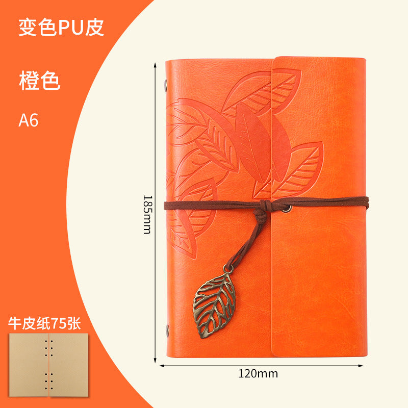 Vintage Travel Notebook - Loose Leaf Diary with Imitation Leather Cover