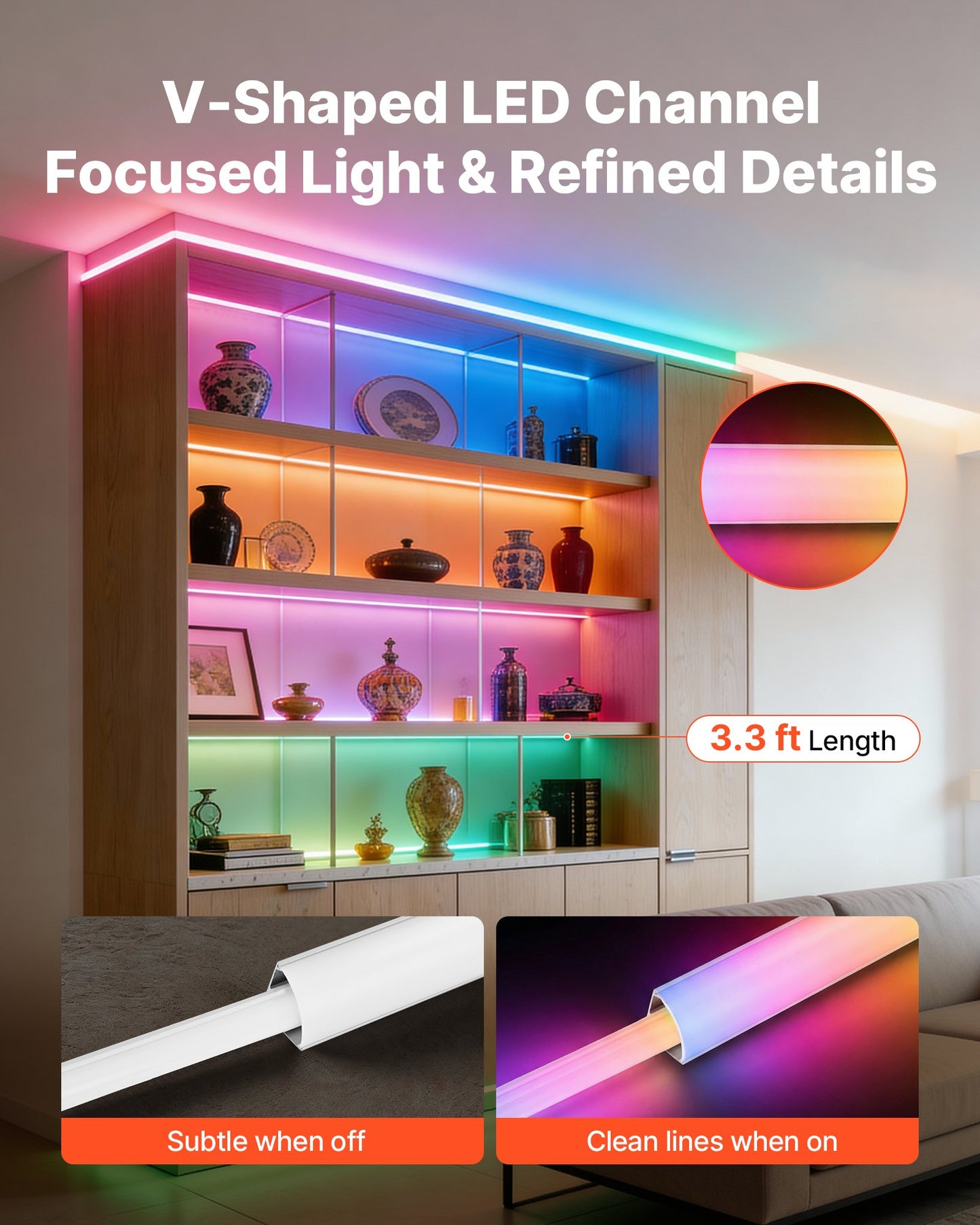 20-Pack LED Aluminum Channel with Milky Cover for Under Cabinet Lighting - Black