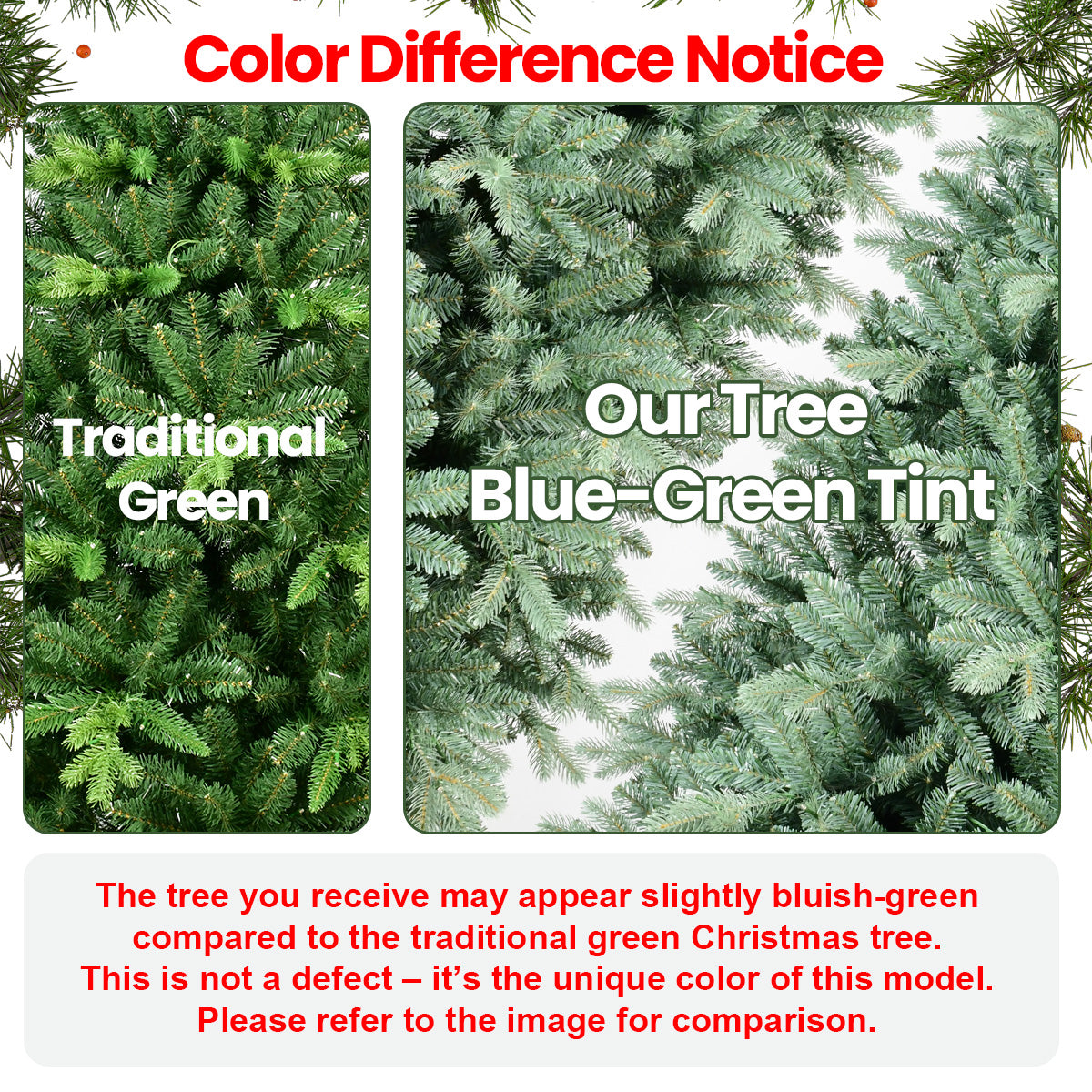 Blue PE/PVC Hybrid Christmas Tree - Multiple Heights Available