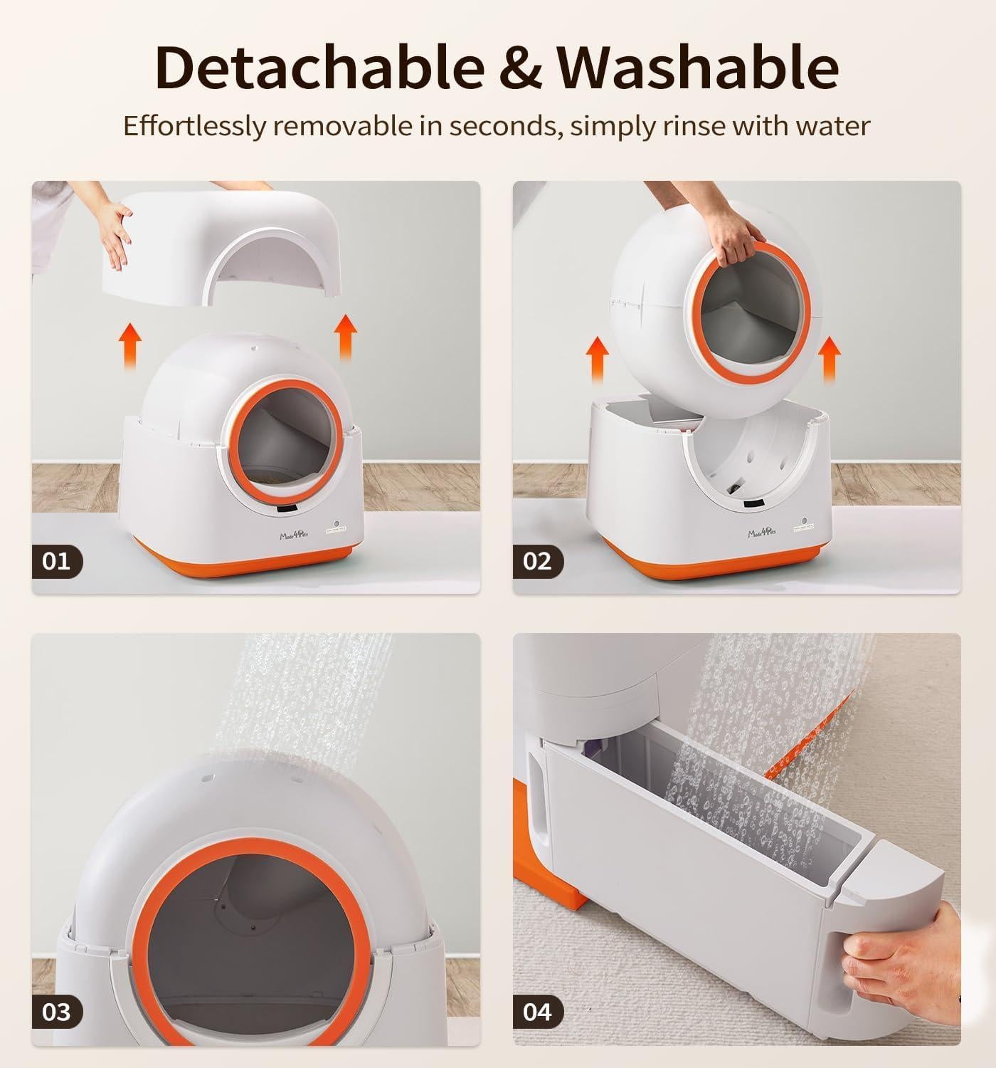 60L Automatic Cat Litter Box with App Control & Self-Cleaning
