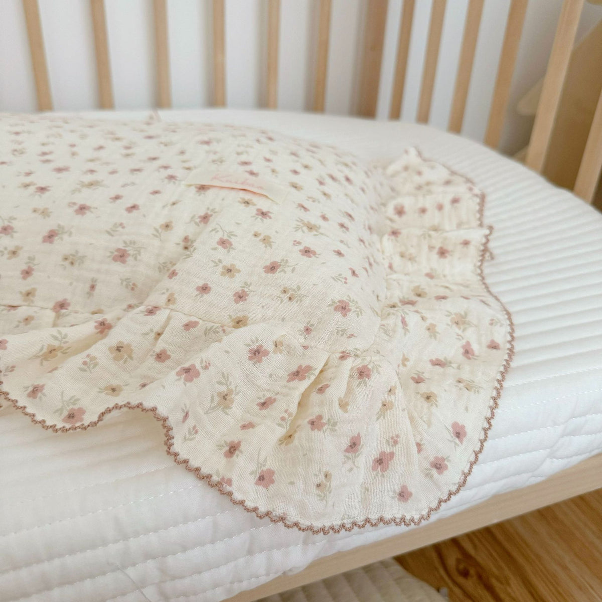 Korean Floral Cotton Gauze Pillowcase - Soft Home Bedding