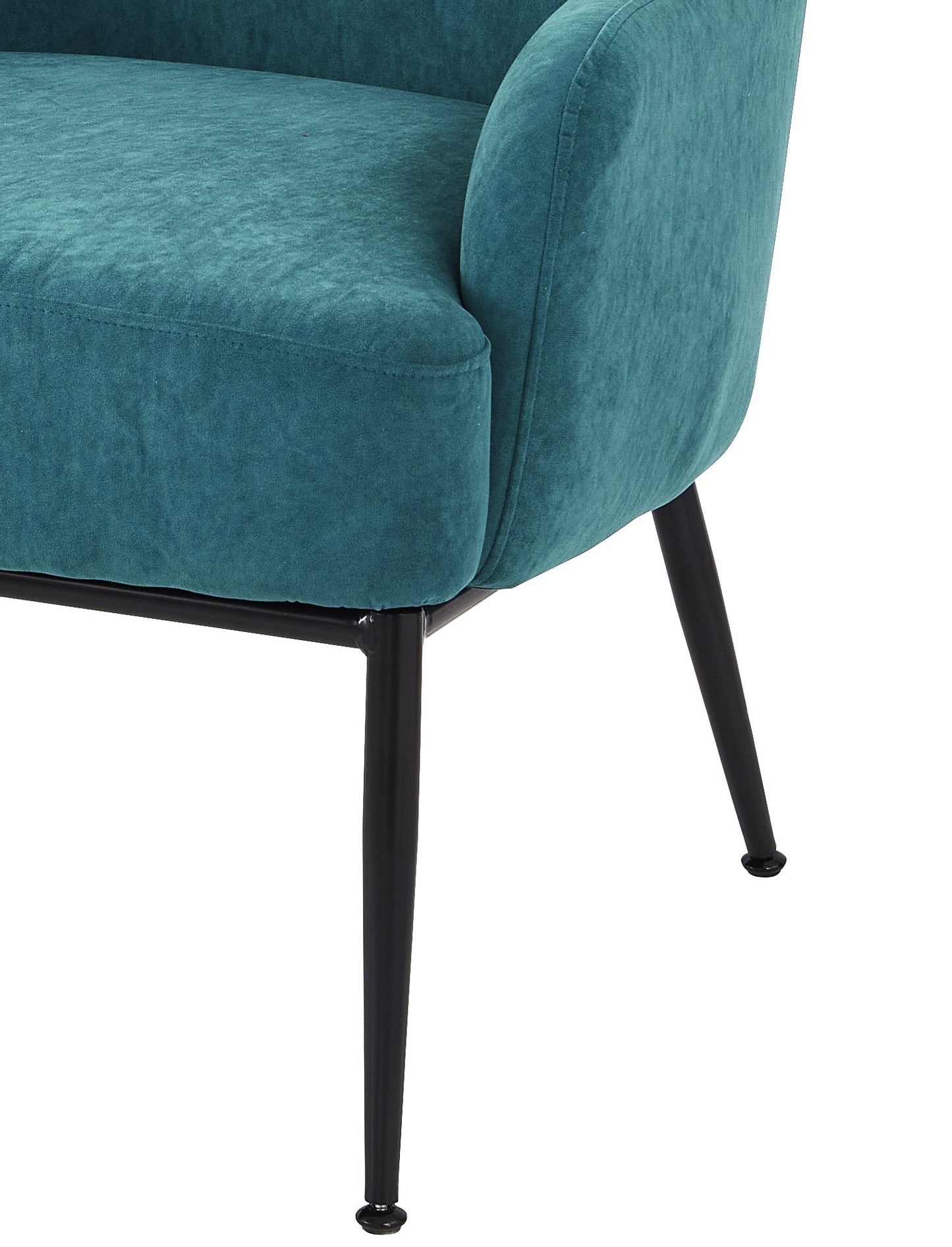 Greenish Blue Velvet Accent Chair, Modern Upholstered Armchair With