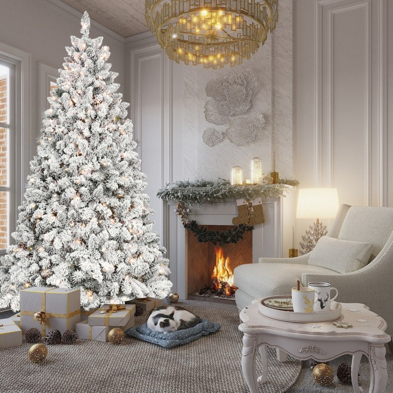 PVC Christmas Tree with Warm Lights and Pine Cones - Multiple Heights