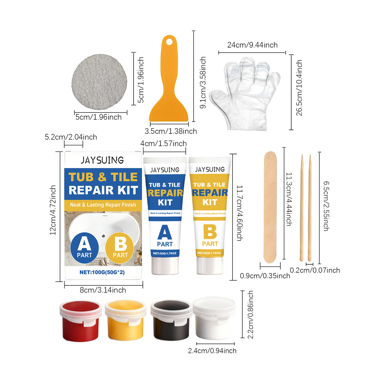 Ceramic Tile Repair Kit for Wall and Floor Tile Rejuvenation
