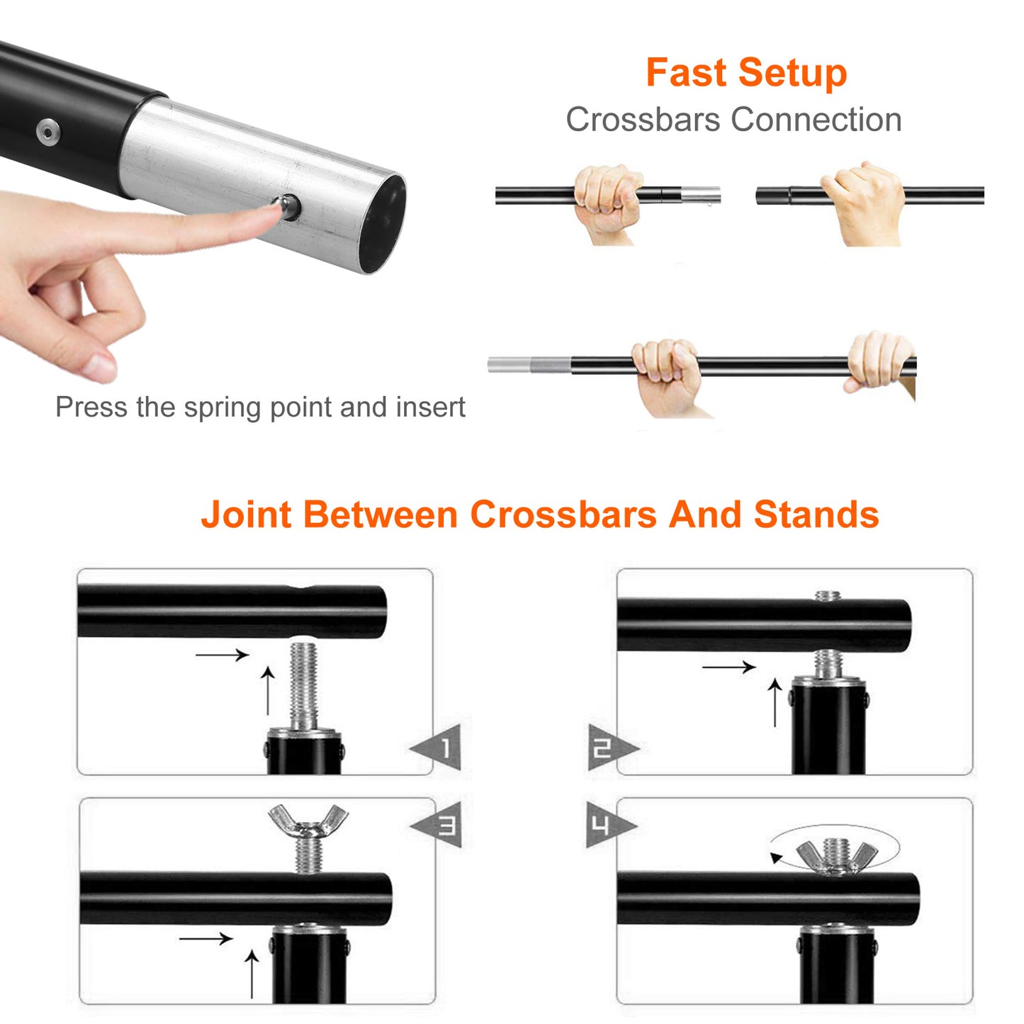 Adjustable Photography Backdrop Stand Set with Carrying Bag - Black