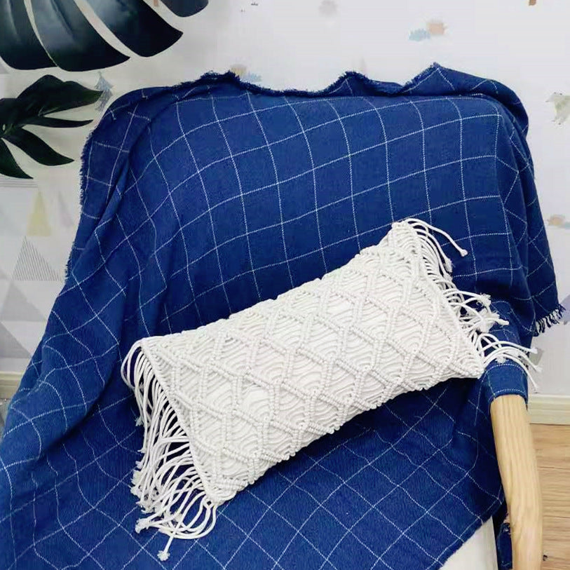Woven Waist Pillowcase Geometric Abstraction Nordic Style Offwhite 30x45cm