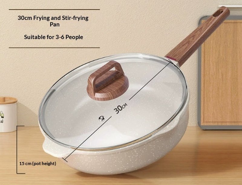 Non-Stick Flat-Bottom Frying Pan for Induction & Gas Stoves - Multiple Sizes