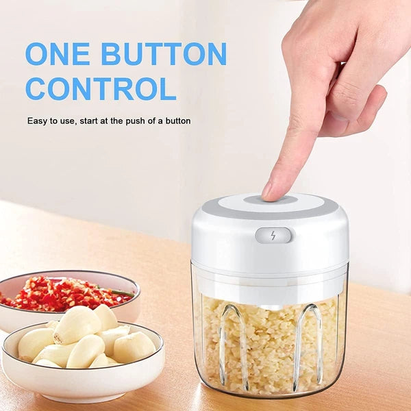 300ML Electric Garlic Press Chopper - Multi-Functional Food Mincer