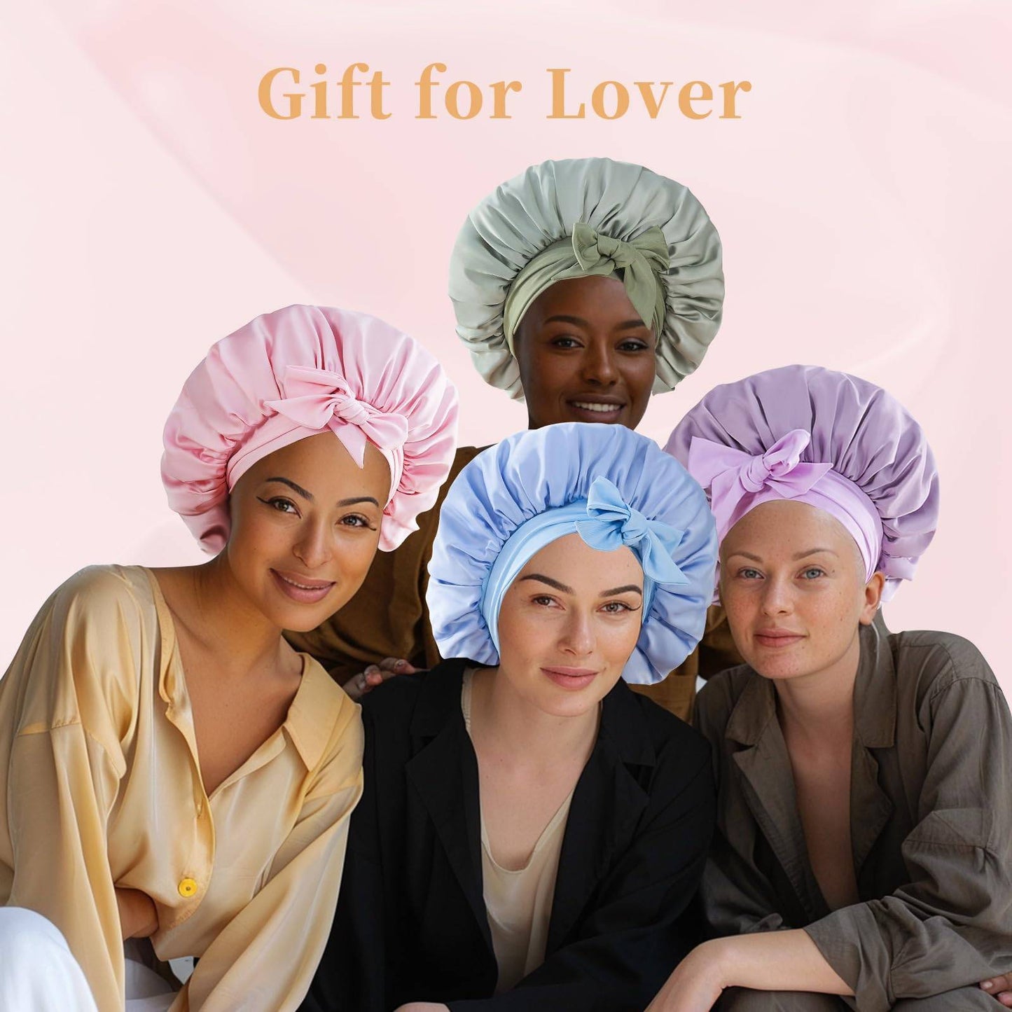 Adjustable Satin Hair Bonnet for Sleeping - Double Layer Silk Hair Wrap