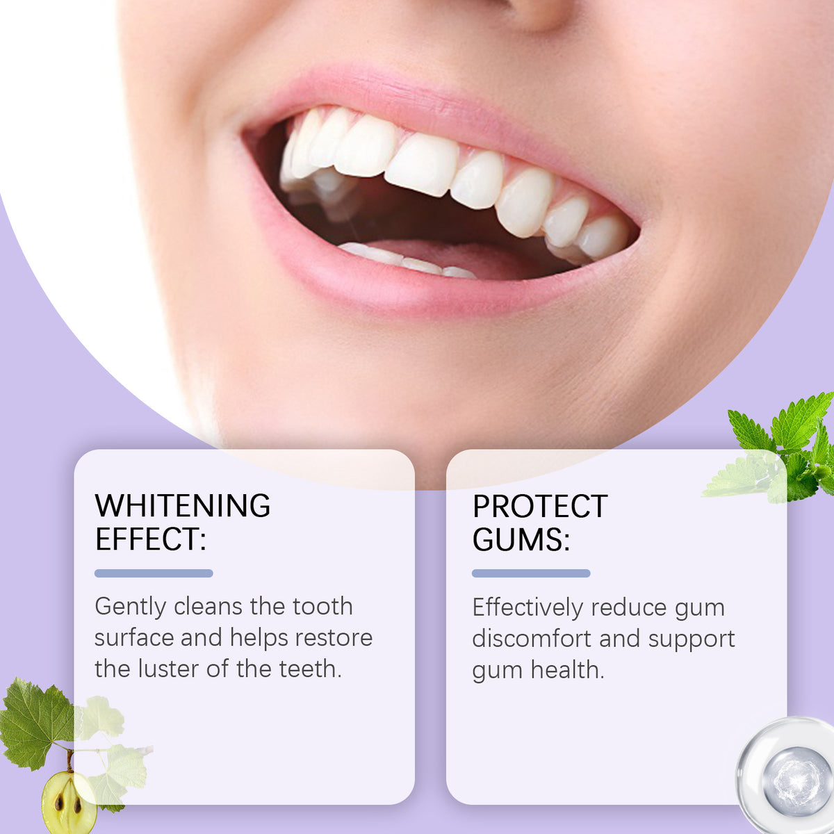 Purple Toothpowder Natural Oral Cleaning 50g Gentle Whitening & Fresh Breath