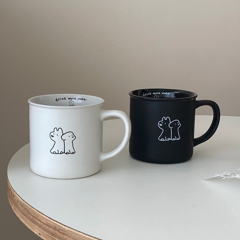 Cute Puppy Mug Set - Small Ceramic Water Cups for Coffee or Tea