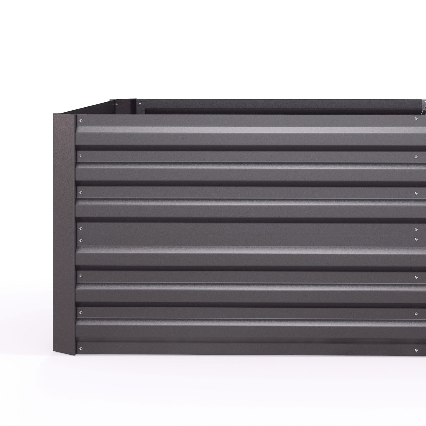 Galvanized Steel Raised Garden Bed - Outdoor Planter with Reinforced Rods, 71x36x23 Inches, Dark Gray