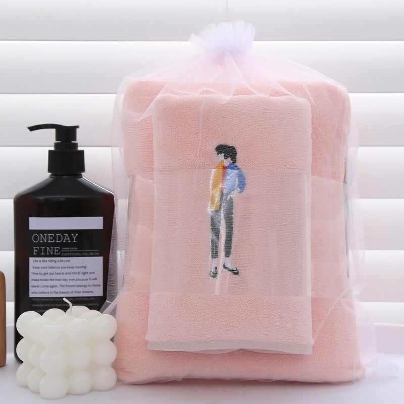 Bath Towel Gift Set - Coral Velvet Large & Hand Towels for Bathroom