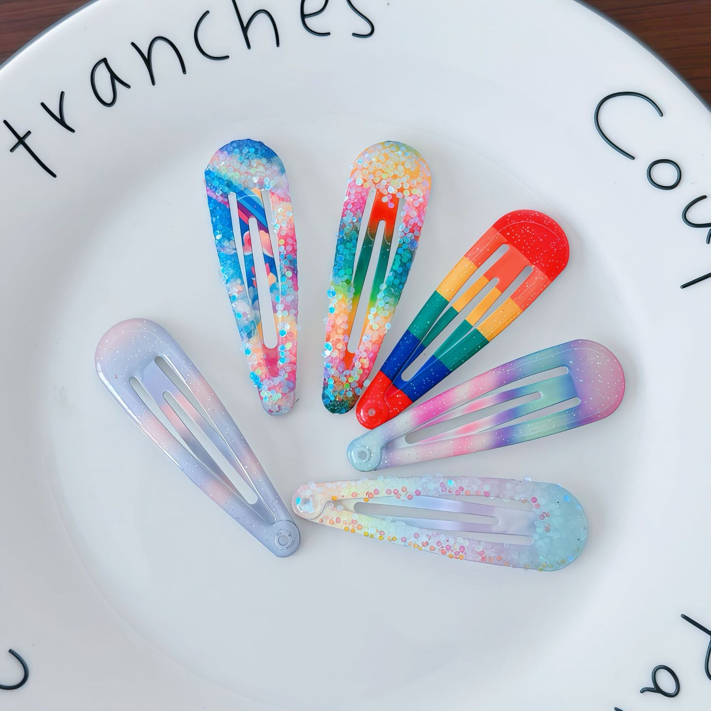 Kids Hair Clip Set with Sequin Side-Clip and Bendable Design - Colorful Series