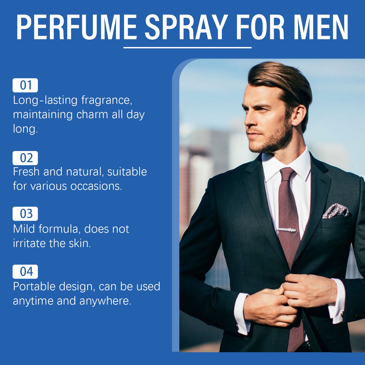 Portable Men's Oriental Perfume Spray - 5ml Long-Lasting Fragrance