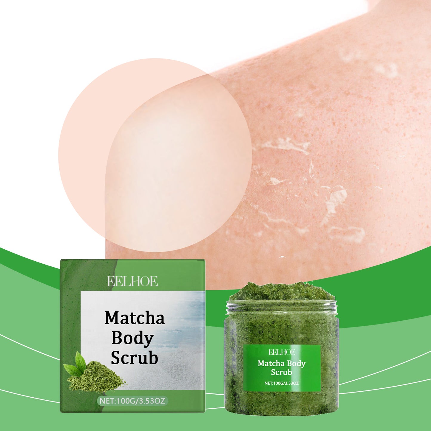 Matcha Sea Salt Body Scrub - Exfoliating & Moisturizing Skin Treatment