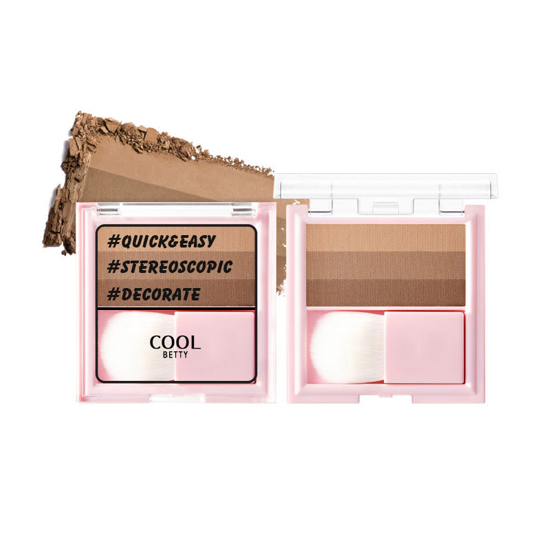 Contouring Powder Palette - Tricolor Highlight & Shadow Makeup Set