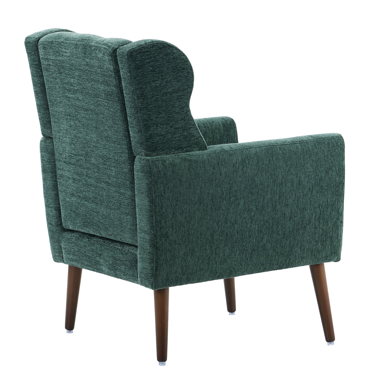 Modern Chenille Accent Chair with Pillow - Blackish Green