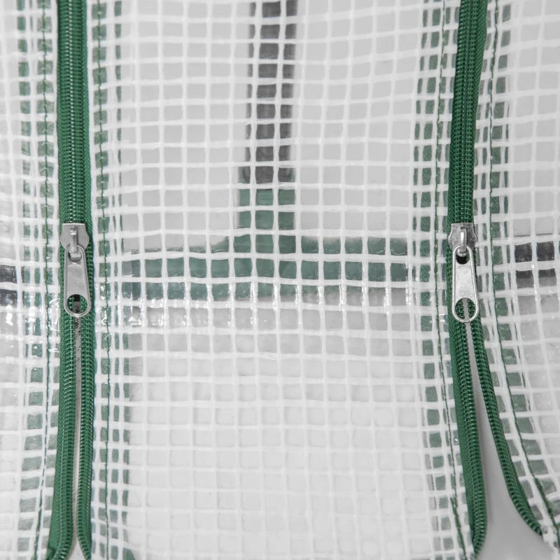 Portable Mini Greenhouse for Garden, White with Large Zipper Doors and UV PE Cover