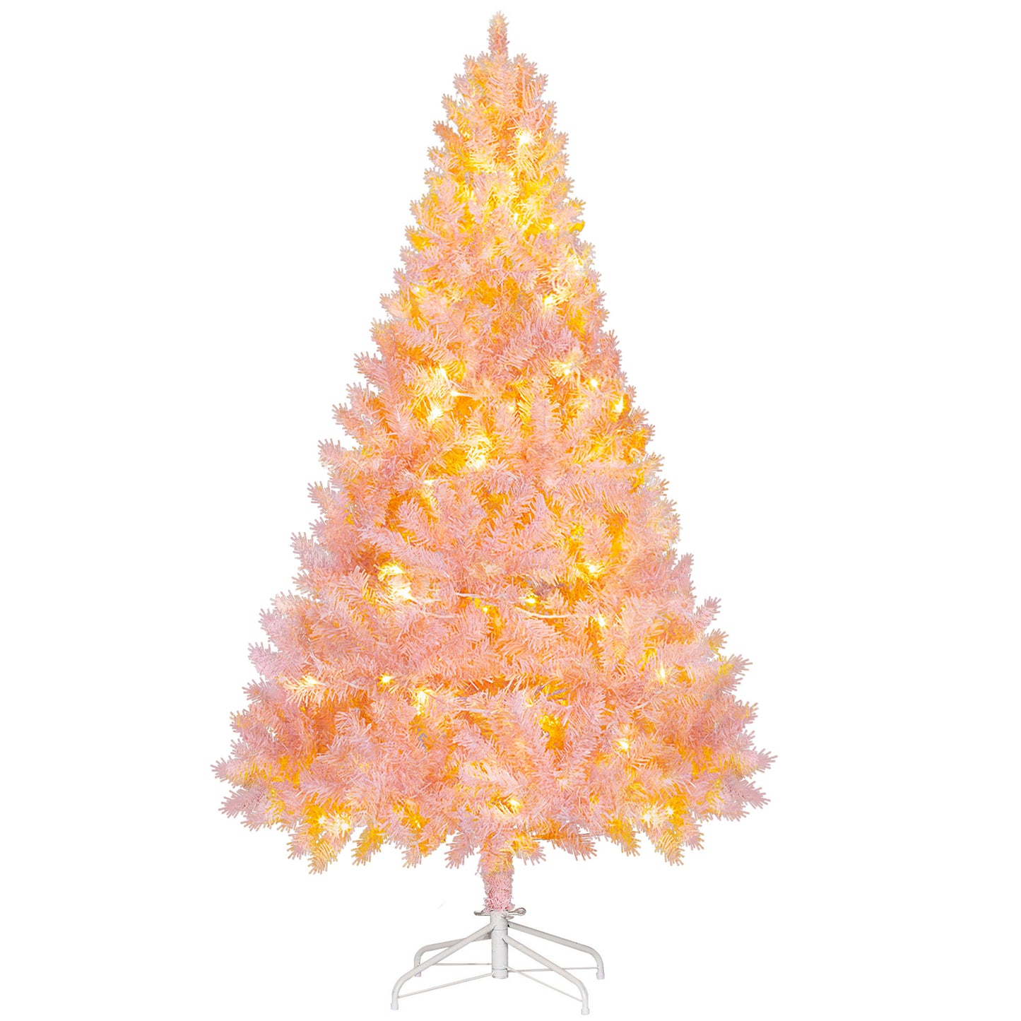 6 FT Tall Pre-Lit Pink Artificial Christmas Tree - 250 LED Lights