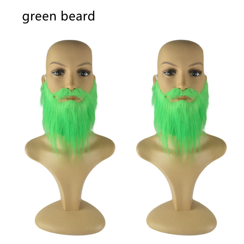Green Plush Beard for Party & Carnival Decor - Bearded Costume Accessory