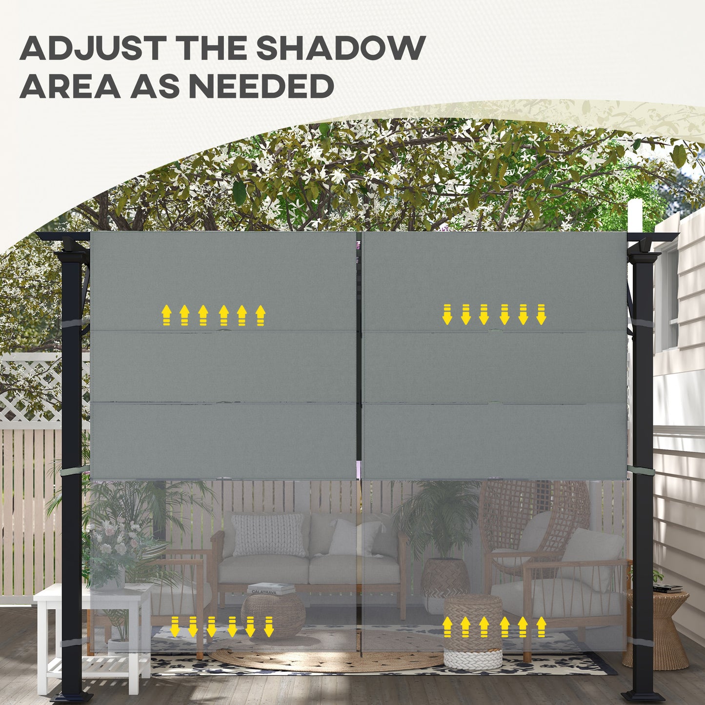 Pergola Replacement Canopy - UV Protection Shade Cover 10x10ft - Dark Gray