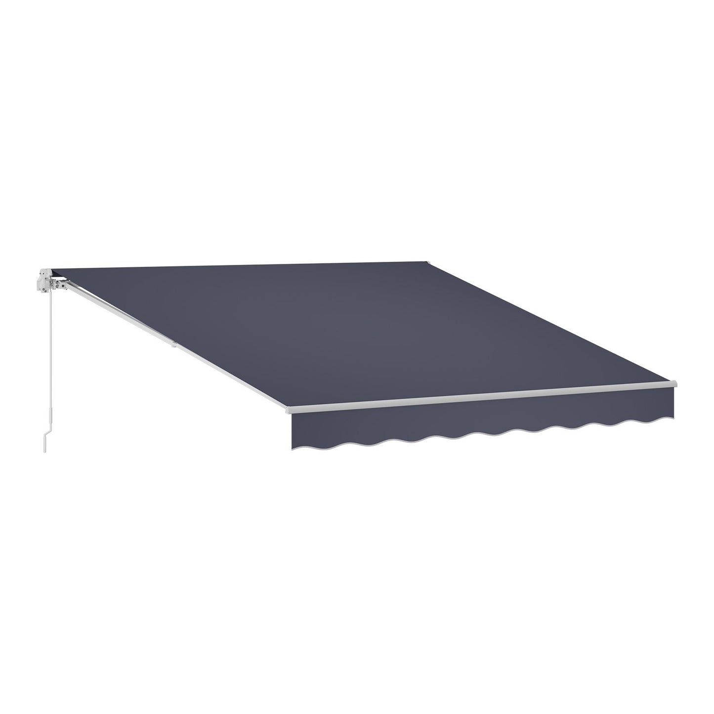 Retractable Patio Awning 13.1' x 9.8' Gray Water-Resistant Sun Shade with Crank