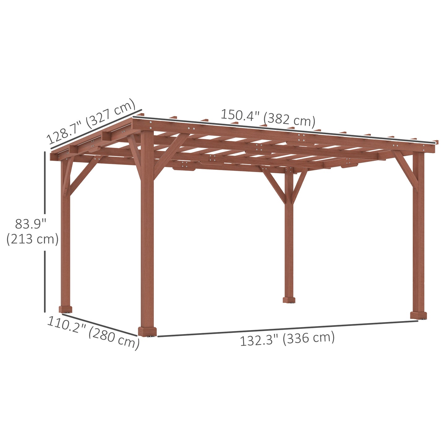Wood Pergola with Grape Trellis - Outdoor Patio Structure