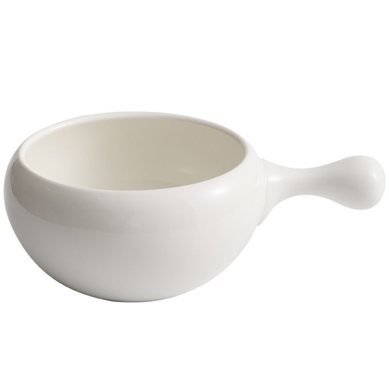 Large Capacity Ceramic Salad & Noodle Bowl with Handle - Multiple Sizes