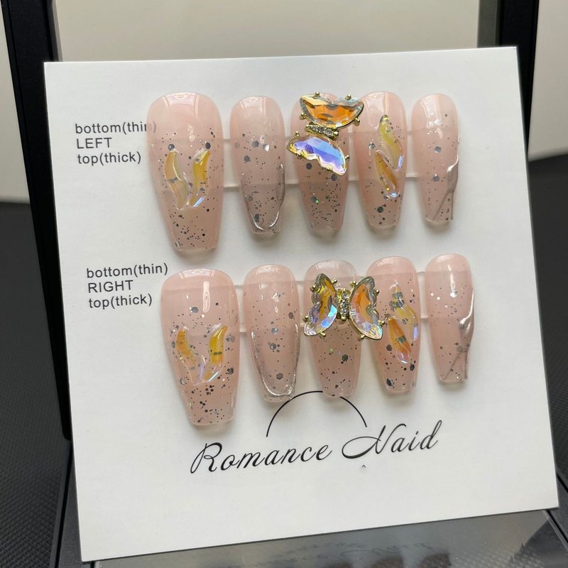 Rotating Butterfly Nail Stickers - Multiple Sizes