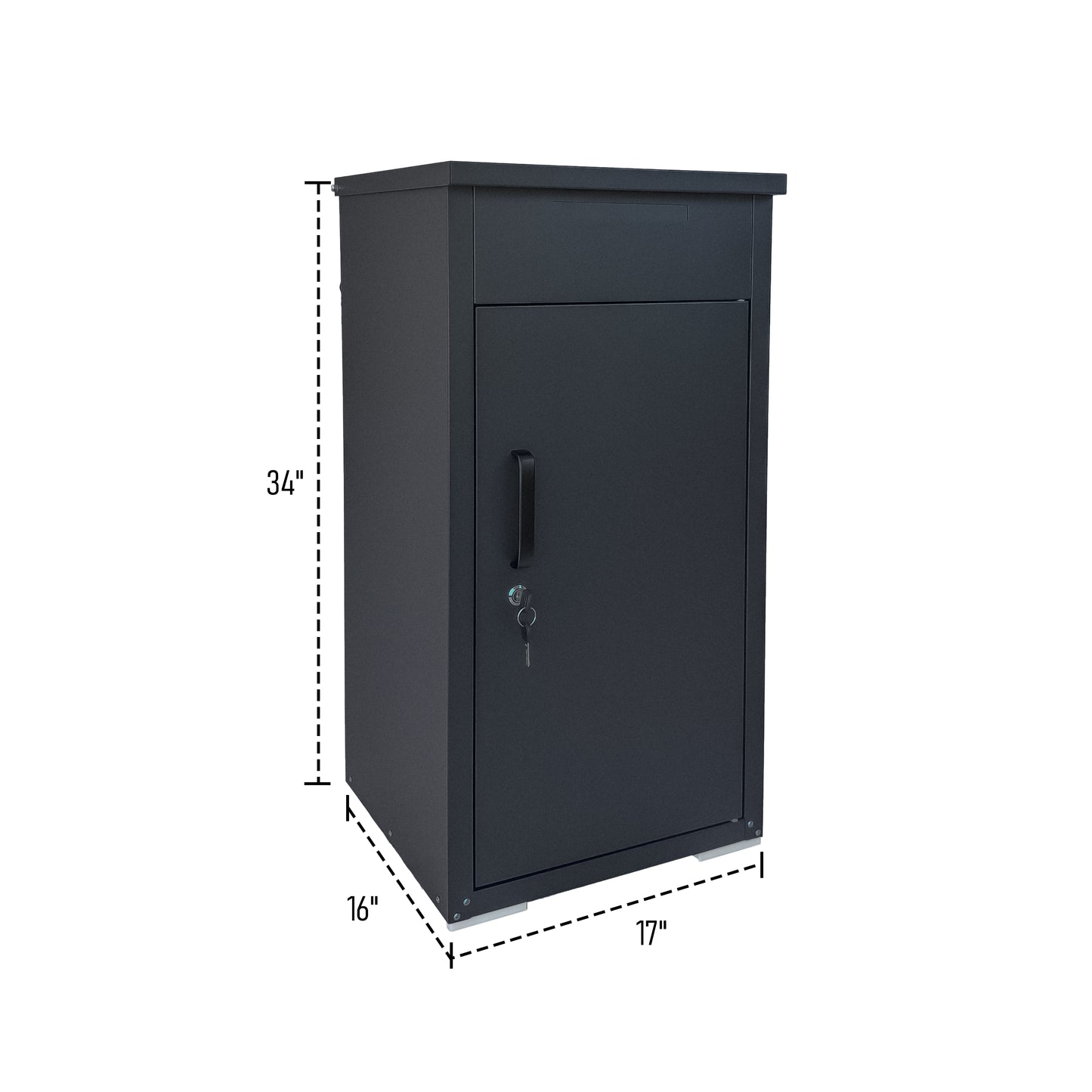 Lockable Steel Package Delivery Box with Mail Compartment - Large Outdoor Porch Mailbox