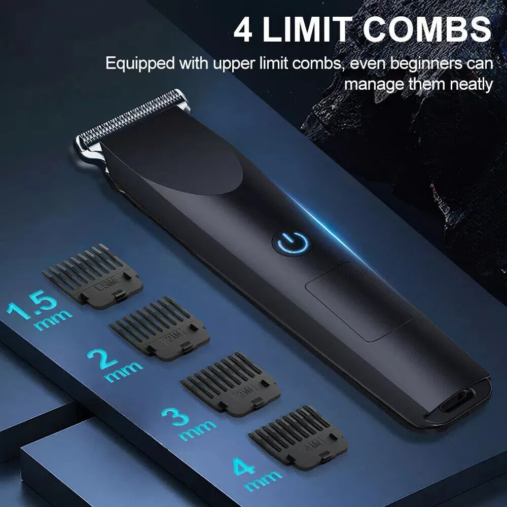 Professional Cordless Electric Shaver and Beard Trimmer - Black