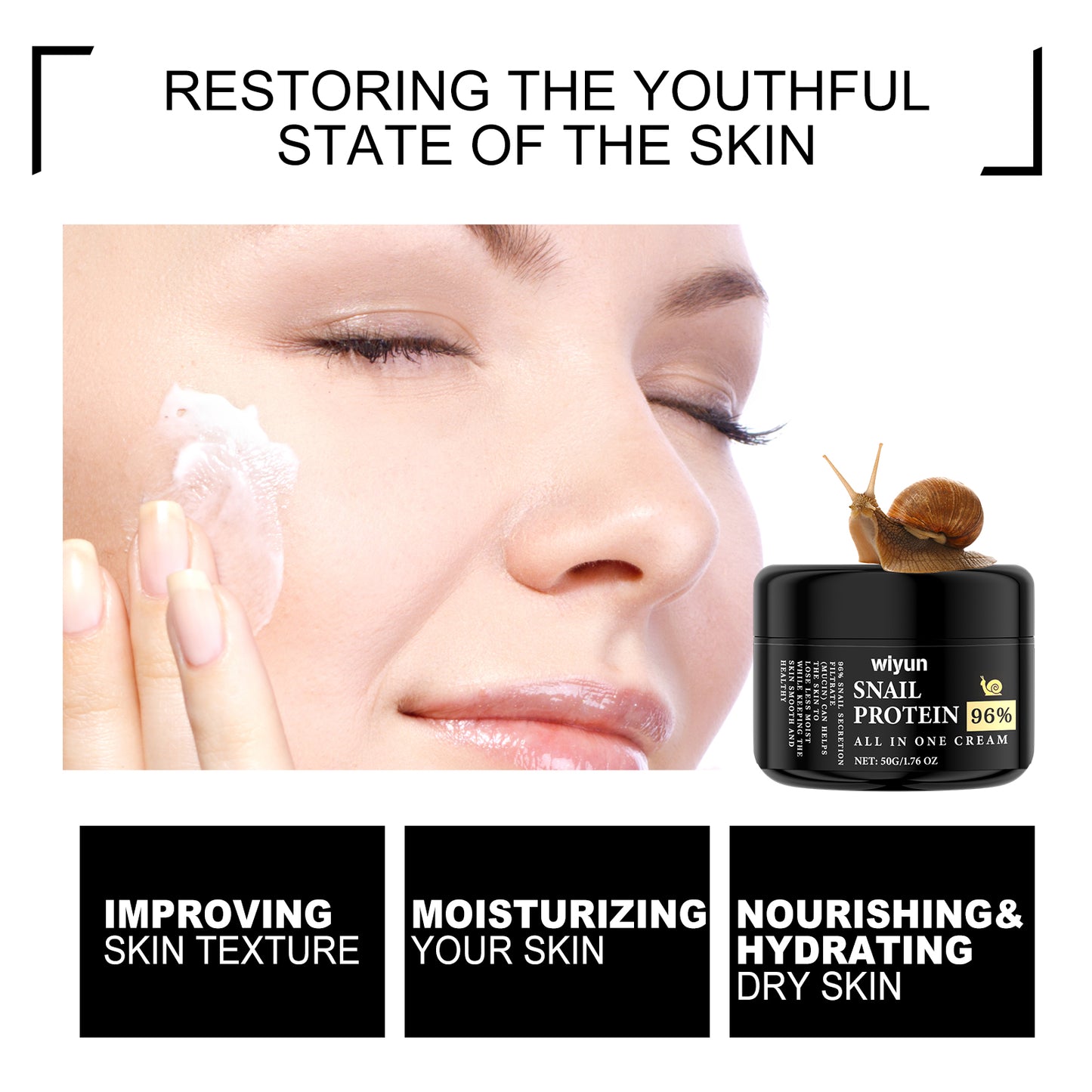 Snail Protein All-In-One Face Cream - Hydrating & Brightening Moisturizer