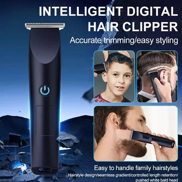 Professional Cordless Electric Shaver and Beard Trimmer - Black