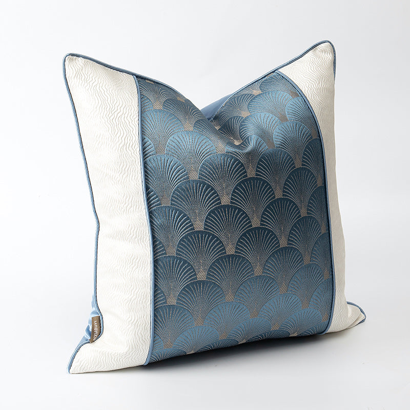 Blue and White Patchwork Cushion Covers for Living Room Sofa