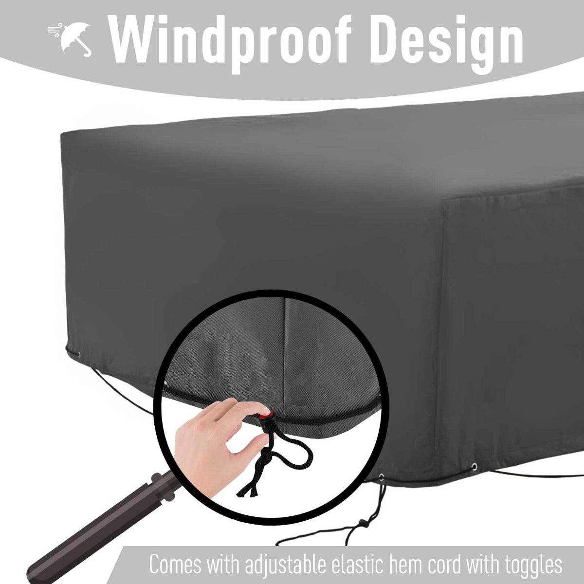 Weatherproof Outdoor Sectional Patio Furniture Cover - Gray
