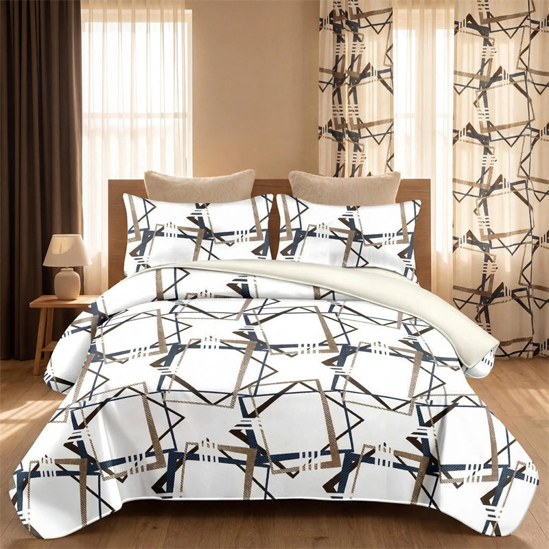 9-Piece Room In A Bag Quilt & Curtain Set - Geometric Design